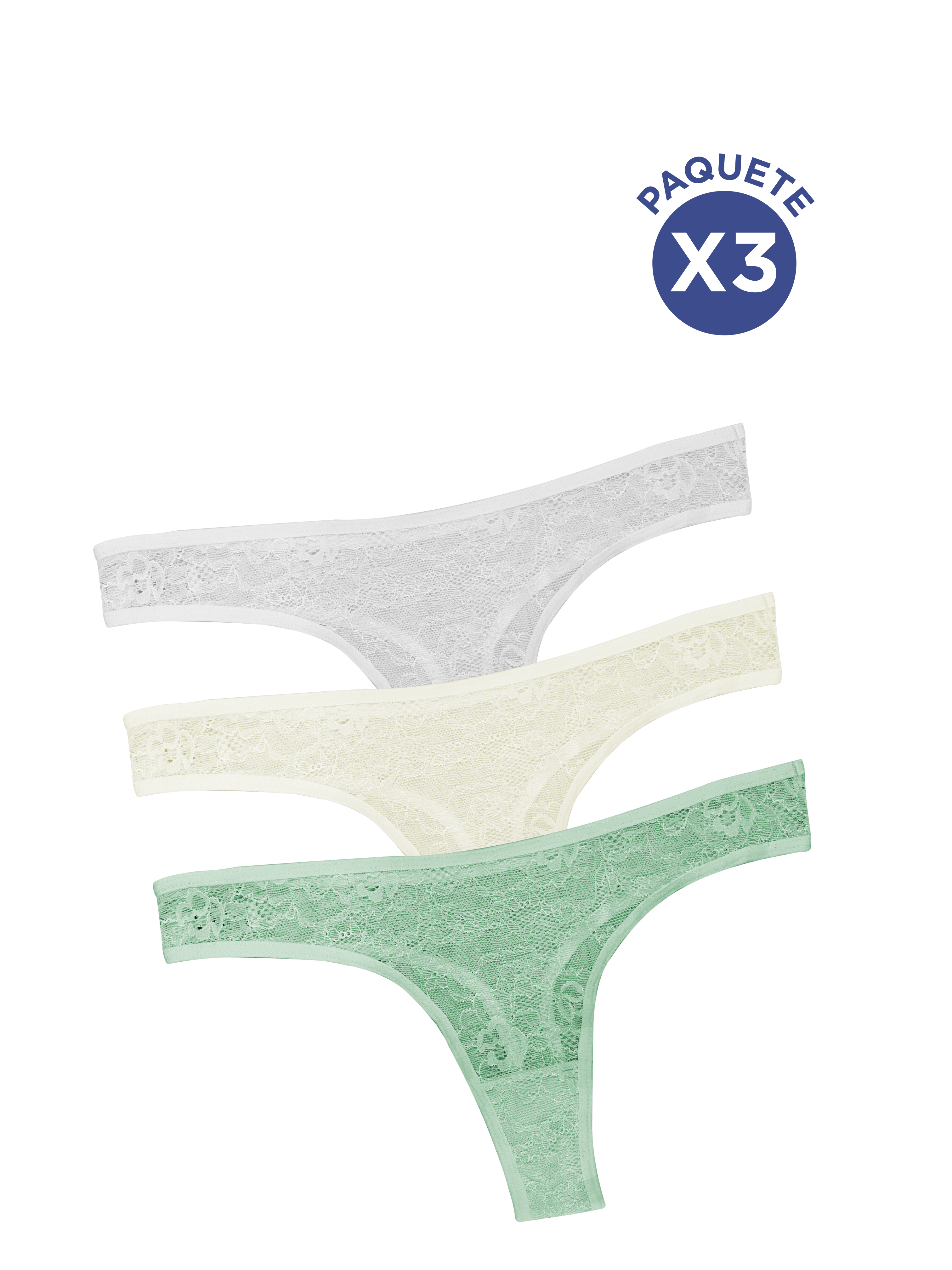 Paquete X3 Brasilera Tanga Brillo Estelar